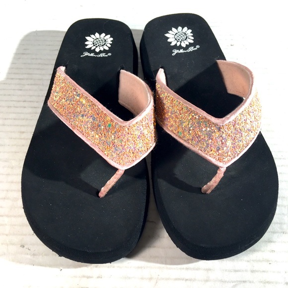 Yellow Box Girls Feliks Glitter Chunky Flip Flops - Picture 1 of 9